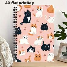 Sổ tay lò xo cỡ A5 với họa tiết mèo dễ thương, mang lại trải nghiệm viết mượt mà cho việc ghi chú hàng ngày và ghi lại cảm hứng. Nền màu hồng nhạt với các họa tiết mèo đáng yêu, dấu chân và hình trái tim, phong cách nhẹ nhàng và vui tươi, vật dụng thiết thực để ghi lại cuộc sống và lên kế hoạch. - B - Xem 4