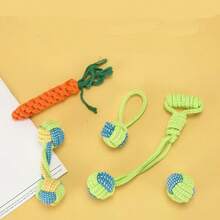 Set de 5 piezas de juguetes para masticar para mascotas, kit de juguetes para perros, adecuado para perros pequeños y medianos, juguetes para la dentición, juguetes de cuerda, juguetes interactivos, set de juguetes de entrenamiento y salud para perros - Verde Lima - Ver 2