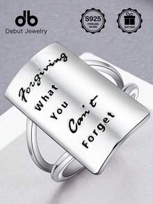 6g S925 Sterling Silver Inspirational Protective Signet Ring For Women, Minimalist Design, Suitable As Gift For Friends, Family, Easter, Halloween, Birthday, Comes With Gift Box, Unisex - Shield - View 1