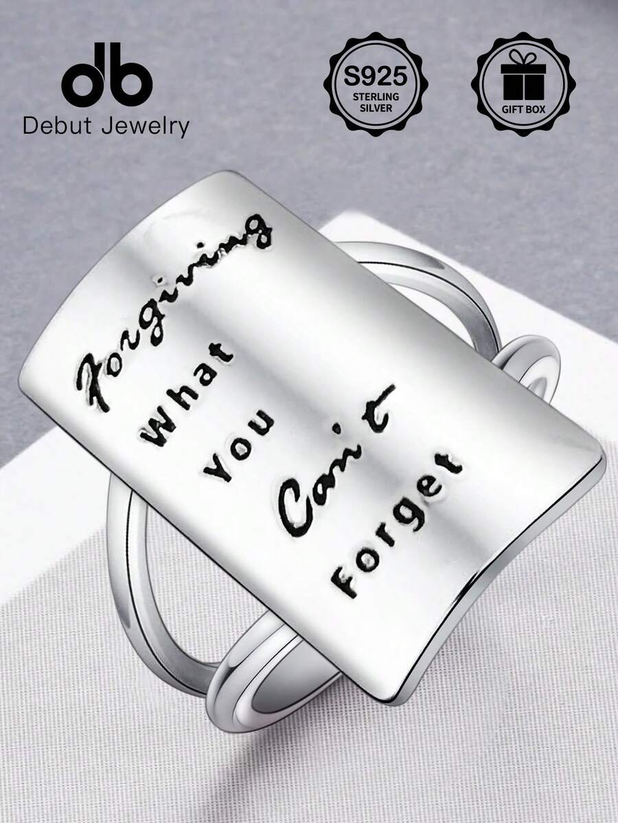6g S925 Sterling Silver Inspirational Protective Signet Ring For Women, Minimalist Design, Suitable As Gift For Friends, Family, Easter, Halloween, Birthday, Comes With Gift Box, Unisex - Shield - View 1