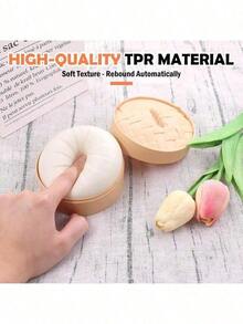 1/4 Pcs Daily Stress Relief Toy, Colorful Dumpling Squeeze Ball, Sensory Fidget Toy, Squeeze Dough Ball Stress Relief Hand Toy, Elastic Tabletop Toy With Food Steamer, Game And Party Favor, Suitable As Gift Or Party Favor - ngẫu nhiên - Xem 3