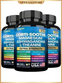 1 Pcs Corti-Soothe Cortisol Support Supplement |   Ashwagandha, Magnesium, L-Theanine & More |   Stress Relief & Mood Balance |   60 Capsules - 3 chai - Xem 1
