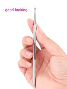 1 pièce Repoussoir et coupe-cuticules à double tête en métal argenté, grattoir à vernis à ongles en gel de qualité salon en acier inoxydable, outil de manucure et de pédicure professionnel durable pour les ongles des mains et des pieds - Nude - Voir 7