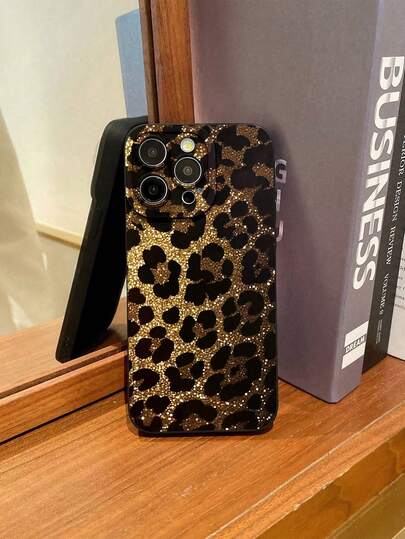 Perforated Edged Gold Leopard Print Shockproof Painted Phone Case Compatible With IPhone 17pro/17Air /17/17promax16/11/16pro/16plus/16promax/16e/15Promax/13/14/12/XS/XR/7G/8P, Compatible With Samsung Galaxy 11/12Pro/12/12X/13Pro/14Pro/15Pro, Compatible With 10/9/Note9/12c/Note11pro/Note8Pro