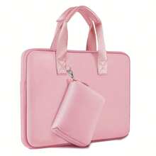 1pc 13-13.5 Inch Laptop Sleeve, Made Of Elastic Neoprene Material, With Handle And Small Storage Pocket, Provides Full Protection - View 2