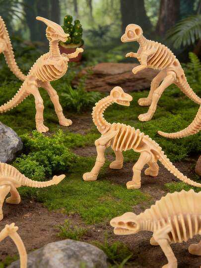 Modelo de esqueleto de dinosaurio, dinosaurio jurásico, decoración de escritorio, mini adorno para el hogar, adorno artesanal, decoración creativa, mini modelo, criatura prehistórica, decoración minimalista, adorno coleccionable, adorno elegante, adorno luminoso, modelo de rompecabezas, modelo de ciencia y educación