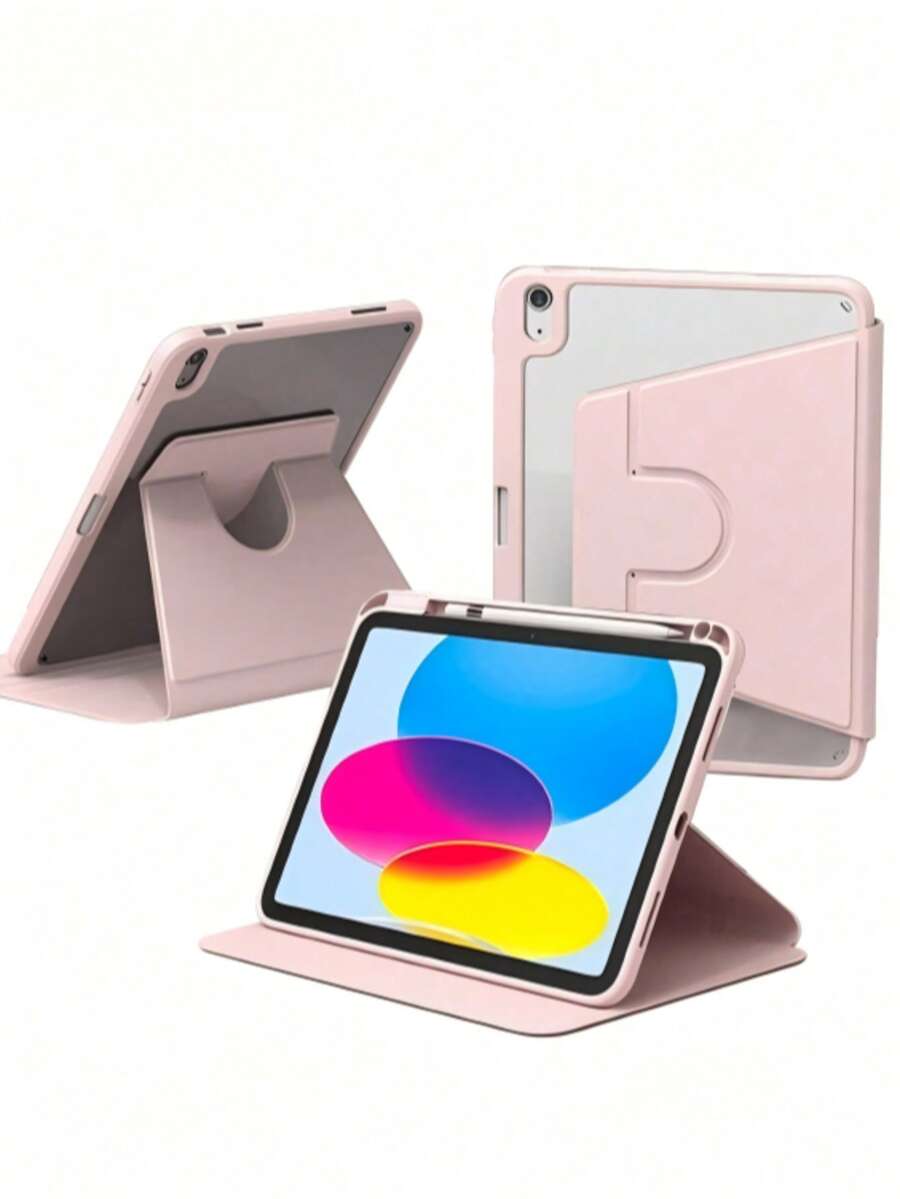 Ốp bảo vệ bằng acrylic trong suốt xoay 360°, giá đỡ máy tính bảng, tương thích với iPad/GalaxyTab/LenovoTab/LenovoXiaoxin PAD/LenovoIdea Pad/MatePad/HonorPad/XiaomiPad/RedmiPad và các dòng máy tính bảng khác. Cũng tương thích với iPad A16 2025, Air 11/13, M2/M3 2024/2025, Pro 11/13, M4 2024, Air 5/Air 4 10.9 inch 2022, thế hệ thứ 9, thế hệ thứ 8, thế hệ thứ 7 10.2 inch, thế hệ thứ 5, thế hệ thứ 6 9.7 inch, thế hệ thứ 10 10.9 inch 2021, Pro 11/12.9 inch, Mini 6. - Hồng - Xem 1