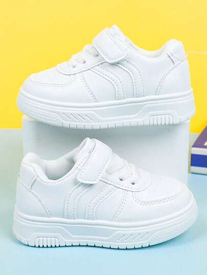 1 Pair Children's Casual Sports Shoes, Autumn New Girls' Soft-Sole Shoes, Toddler Fashion Versatile Hook And Loop Non-Slip Flat Shoes, Girls' Daily Outdoor Tennis Shoes