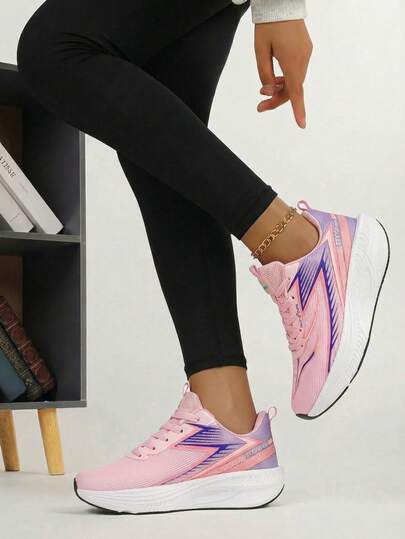 Jifffly 女士夏季轻便运动鞋，软底减震跑鞋，透气网布鞋面，适合户外公路跑步、健身和跳绳。