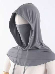 1件装男士半脸防晒面罩，全脸覆盖，冰丝透气围巾，夏季驾驶面罩，骑行面罩，颈套，带帽面罩 - 透气全脸骑行头盔，长款拉法帽，夏季防晒降温，滑雪面罩 - 彩色 - 查看 7