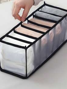 1 Piece Basic Storage Box With 7 Compartments, Large Size For Clothes, Jeans, Shirts, T‑Shirts. Mesh Breathable Design, Autumn Decoration, Festival Decoration, Room Decor, Home Decor, Bedroom Decor, Christmas Gift. - Multicolor - View 13