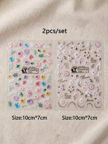 Bộ sticker dán móng tay tự dính họa tiết hoa mới, chống thấm nước và bền, hình hoa hướng dương và mèo, phụ kiện trang trí móng tay phù hợp cho các bạn nữ. - Nhiều màu - Xem 16