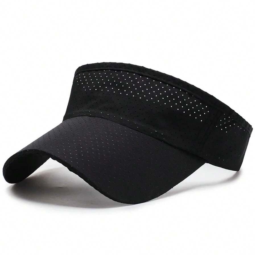 Summer Breathable Air Sun Hats Men Women Adjustable Visor UV Protection Top Empty Solid Sports Tennis Running Sunscreen Cap Hat - 白色 - 查看 1