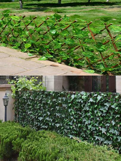 1pc Artificial Ivy Trellis Net, Artificial Plant, Expandable Fence, Wooden Lattice, Garden Decor Vine, Faux Hedge, Privacy Screen, Adjustable, Suitable For Room Decor, Home Decor, Wall Decor, Birthday Decor, Kitchen Decor, Gift, Bedroom Decor, Wedding Decor, Living Room Decor, Garden Decor, Outdoor Decor