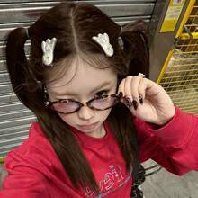 1个星形天使翅膀锆石发夹，可爱分层发饰刘海夹 - 白色 - 查看 5