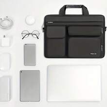 13/15/17 Inch Laptop Bag, Office Handbag With Multiple Pockets, Lightweight & Convenient Briefcase Laptop Case Laptop Sleeve Laptop Cover With Handle Laptop Bag For Men Portable For Business Travel Essentials - Black - View 7