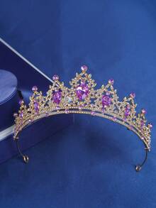 1 chiếc vương miện cài tóc bằng hợp kim đính đá sang trọng dành cho nữ, phụ kiện tóc cô dâu, phù dâu, vương miện dự tiệc tinh tế. - Nhiều màu - Xem 10