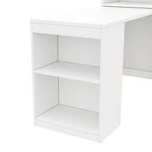 Multifunctional Folding Table Measuring 130x51x137cm That Combines A Desk And Cabinet In One Design, Four Storage Compartments For Efficient Organization, High Load Capacity, White Color. - White - View 8