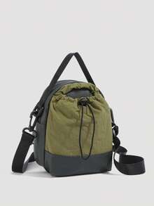 1 pieza Bolso bandolera de nailon con contraste de color para mujer, nuevo diseño de moda para primavera/verano con cordón, adecuado para compras, actividades al aire libre - Multicolor - Ver 1