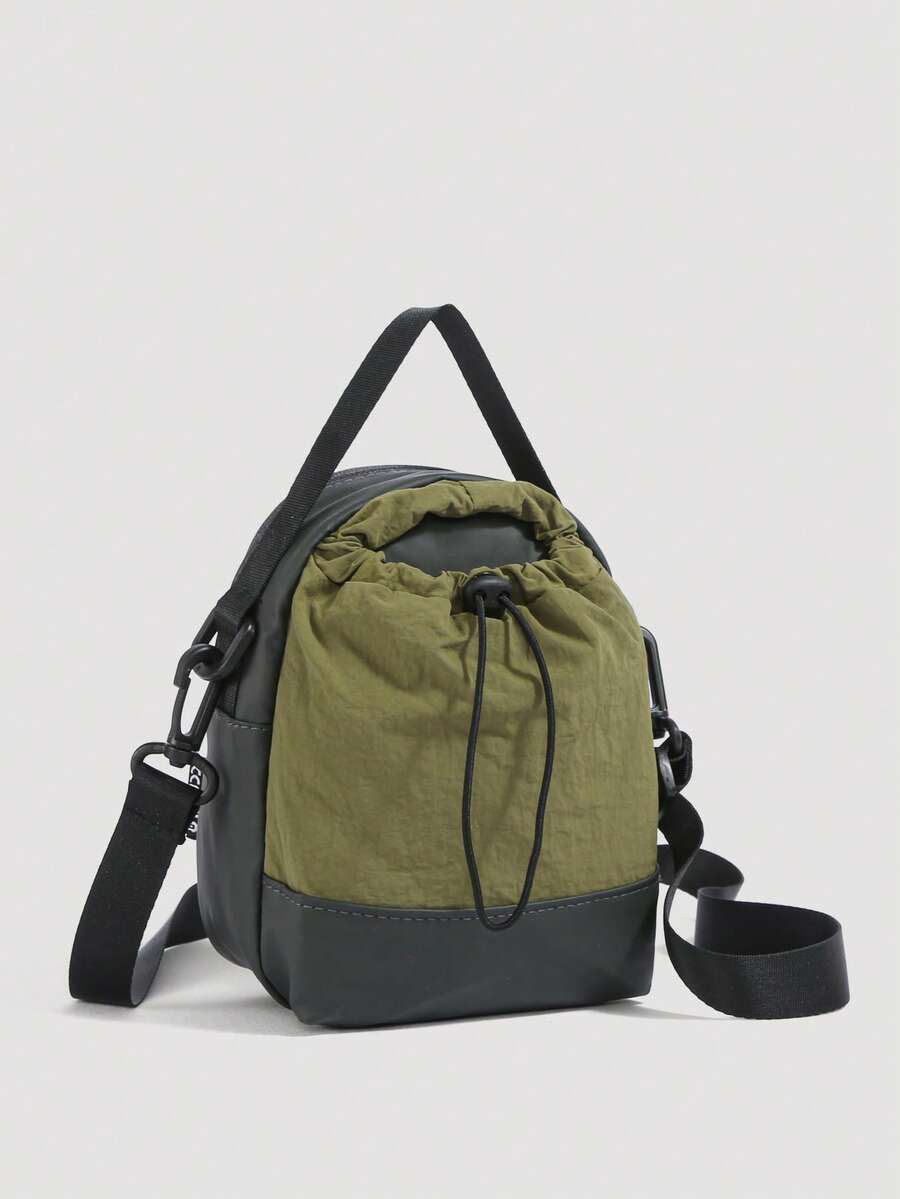 1 pieza Bolso bandolera de nailon con contraste de color para mujer, nuevo diseño de moda para primavera/verano con cordón, adecuado para compras, actividades al aire libre - Multicolor - Ver 1