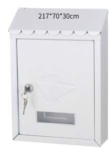 1pcWall-Mounted Mailbox With Lockable Key, Waterproof Galvanized Steel Mailbox Suitable For Outdoor, Garden, Gate, Fence, Household And Office Use, Which Can Safely Store Letters, Parcels And Newspapers - Multicolor - View 8