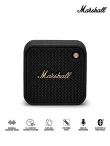 Marshall Willen II 便携式蓝牙音箱,无线户外迷你扬声器,17 小时以上播放时间,IP67 防水防尘,快速充电,内置麦克风,深沉低音,Hi-Fi 音质,适合旅行、海滩派对 - 查看 2