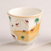 1 chiếc cốc sứ hình lạc đà đi bộ trên sa mạc, kiểu dáng Trung Đông cổ điển, cốc espresso, dung tích 180ml hoặc 250ml, có thể tái sử dụng, thích hợp cho tiệc trà chiều, các buổi họp mặt, nhà hàng, quà tặng lễ Eid Al-Adha. - trắng - Xem 10