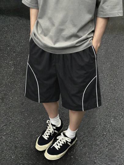1件男童简约时尚百搭户外运动休闲短裤，夏季
