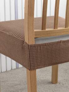 1pc Thickened Corn Kernel Fabric Chair Seat Cover With Dual Elastic Bands - Camel - View 2