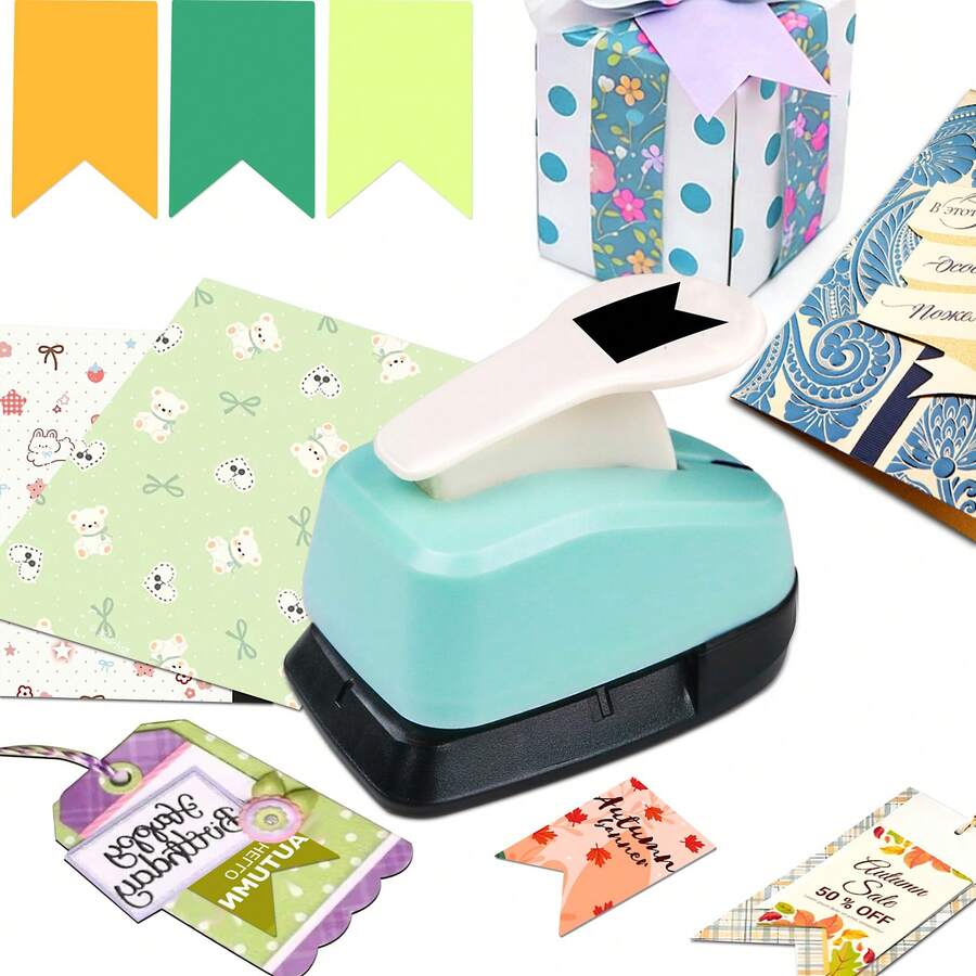 Herramienta de perforación de etiquetas con forma de bandera de 1 pulgada (25 mm), forma de etiqueta de bandera de moda diaria, 1 pulgada (25 mm) adecuada para manualidades de papel portátiles DIY, decoración de planificadores, fabricación de pegatinas, fabricación de tarjetas, scrapbooking, uso estudiantil