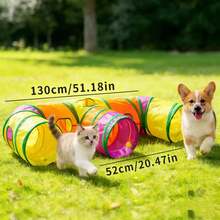 全新设计的E型猫隧道，猫咪自娱自乐通道，四季皆宜，可拆卸可水洗。另有可卷起的龙形组合玩具钻地帐篷。 - 彩色 - 查看 3