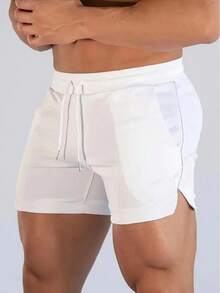 Summer Men's Fitness Shorts Gym Shorts Gyms Short Pants Run Hiking Sportswear Running Shorts Men Sports Jogging - 白色 - 查看 13