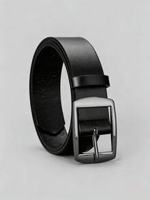 1条黑色枪形日文字符皮带扣，多功能男士皮带 - 黑色 - 查看 1