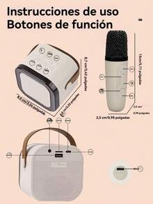 1 Set Sistema de micrófono inalámbrico y altavoz, adecuado para karaoke, interacción en el hogar, fiestas de audio, uso al aire libre, karaoke portátil mini, altavoz externo multifuncional con ranura para tarjeta, eliminación de voz con un solo botón, efecto de luz de respiración - Multicolor - Ver 3