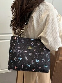 Túi đeo vai thắt nơ, túi đeo chéo tay thời trang dung tích lớn, kiểu dáng mới mẻ dành cho nữ. - màu đen - Xem 4