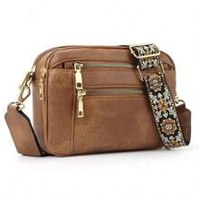 Bohemian Crossbody Purse For Women, Small Boho Style Crossbody Bags  Vegan PU Leather With Adjustable Shoulder Strap, Women's Shoulder Bag, Handbag, Vintage Design, Lightweight & Spacious, Perfect For Daily Use - Màu đen tuyền - Xem 1