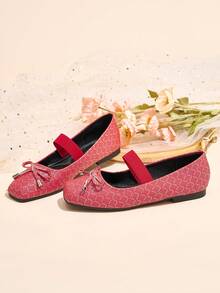 HFSHUNXY Flatjoy 2026 Elegant Summer Women's Rose Red Square Toe Mary Jane Shoes, Versatile For Commuting, Elegant Fashion, Casual Minimalist, Suitable For Shopping, Dating, Party, Banquet, Valentine's Day - Hot Pink - View 5