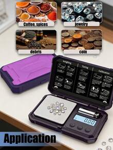 Portable Pocket Scale, Max Capacity 200g. High-Definition Digital Screen Ideal For Weighing Gold, Jewelry, Precious Stones, Ounces And Grains. LCD Display, Battery Powered (Battery Not Included). - Multicolor - View 4
