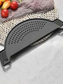 1pc Plastic Clip-On Crescent Shaped Food Strainer Funnel, Heat Resistant, Suitable For Pasta, Vegetables, Fruits And Other Kitchen Items, Fits All Pots And Pans Sink Funnel - Black - View 8