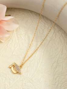 1 pieza Elegante collar con colgante de birrete de graduación, collar de estilo académico, regalo de graduación - Dorado - Ver 2