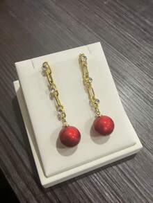 1对经典几何耳钉，时尚百搭 - 金色 - 查看 9