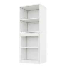 Multifunctional Folding Table Measuring 130x51x137cm That Combines A Desk And Cabinet In One Design, Four Storage Compartments For Efficient Organization, High Load Capacity, White Color. - White - View 9