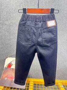 Quần dài ôm dáng, cạp chun co giãn, đa năng cho bé trai và bé gái, phù hợp mọi mùa. - màu đen - Xem 2