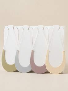 4双女士细带低帮隐形半掌乐福鞋袜，适合高跟鞋 - 彩色 - 查看 12