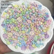 混合亚克力珠、金色珠子、棉珠、巴洛克风格珍贵珠子、手工散珠、珠宝、DIY配件 - 彩色 - 查看 4