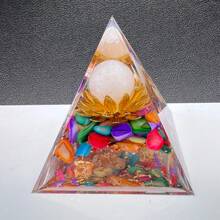 1颗天然红玉碎球，生命之树树脂能量金字塔，能量强大的水晶，用于脉轮平衡、灵性疗愈和冥想，招财纳福，馈赠佳品 - 彩色 - 查看 41