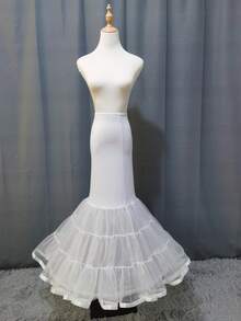 Enagua de tul de licra estilo sirena trompeta blanca para vestido de novia - Multicolor - Ver 8