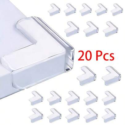 10/20개 실리콘 투명 코너 보호대 코너 가드, 가구의 날카로운 모서리 보호를 위한 강력한 아크릴 접착제 포함