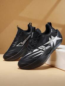 Giày chạy bộ lưới thoáng khí dành cho nam, giày thể thao chạy marathon nhẹ, giảm sốc, giày casual chống trượt ngoài trời cho phòng tập thể dục, yoga, du lịch, đi bộ, giày cầu lông, tennis đế mềm thoải mái. - màu đen - Xem 4