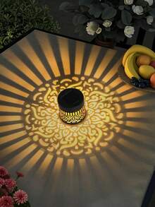 1/2PCS Solar Mandala Wall Lighting, Waterproof Outdoor Projection Night Light Auto On/Off, Aesthetic Lamp With LED Bulbs For Garden Fence Patio Wall Yard Pathway, Boho Garden Lights Gift Home And Outdoor Wall Art Decor - 多色 - 查看 9